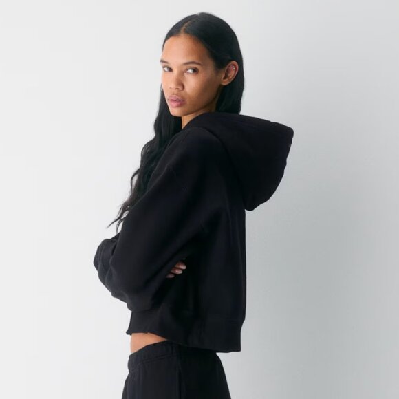 TNA (Aritzia) Cropped Boyfriend-Fit Zip Hoodie - Picture 2 of 4